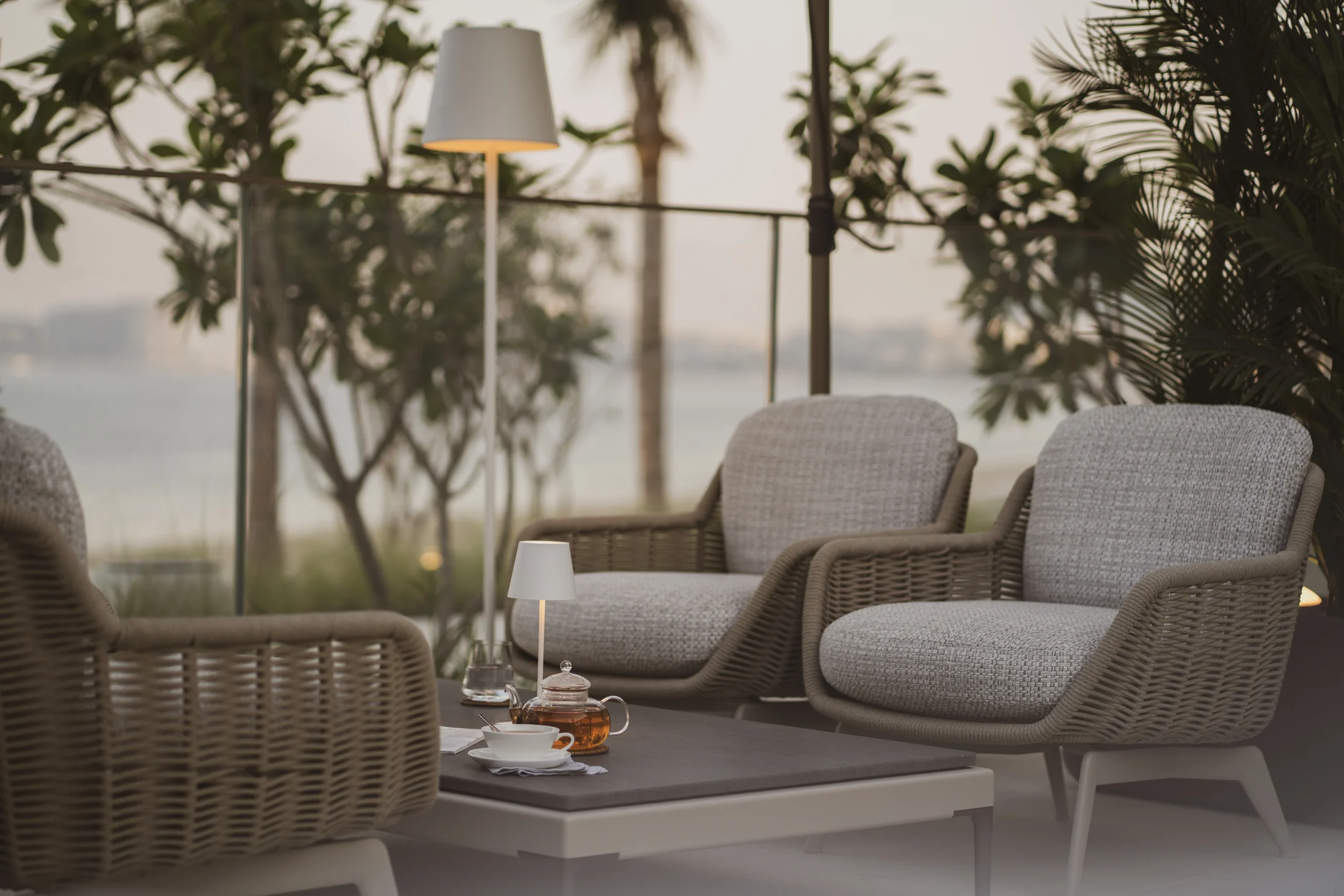 The Reserve Clubhouse outdoor café seating and tea service